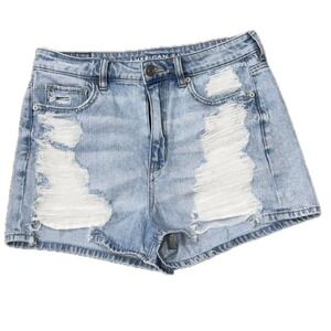 👖☀️ AMERICAN EAGLE Mom Short‎ Thrashed Distressed Denim Shorts Size 6
